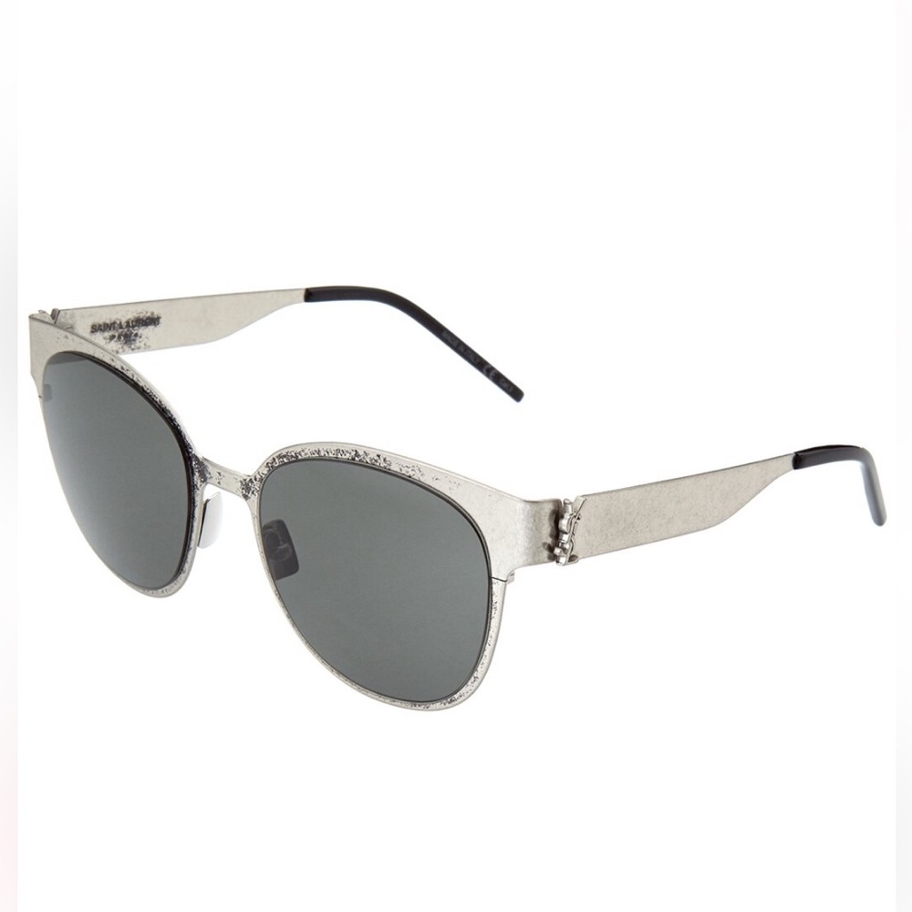 YSL Saint Laurent NEW Authentic Silver Metal Sunglasses SL M42